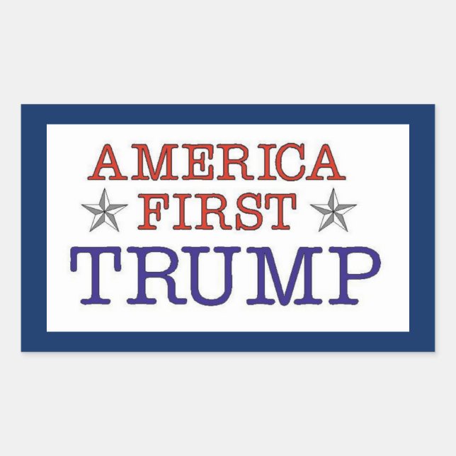 Sticker Rectangulaire L'Amérique d'abord Trump (Devant)