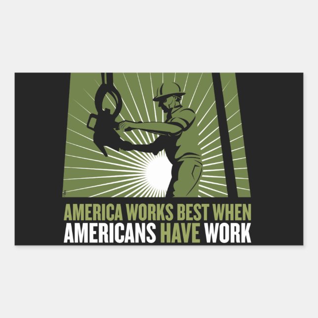 Sticker Rectangulaire L'Amérique fonctionne mieux quand les Américains t (Devant)