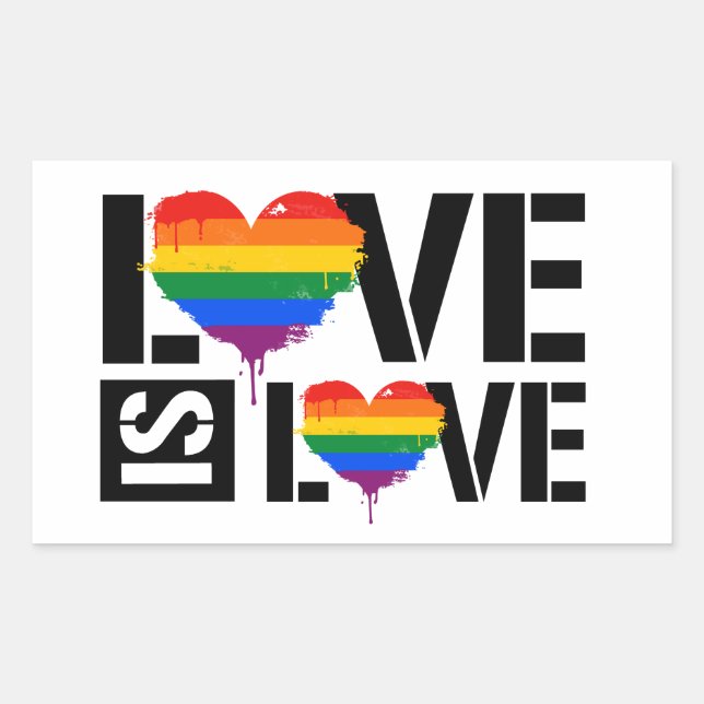 Sticker Rectangulaire L'amour est l'amour (Devant)