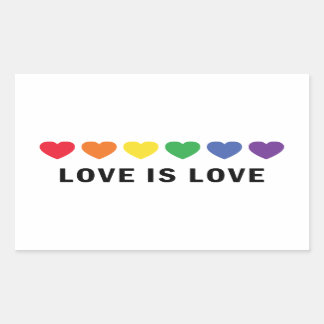 Sticker Rectangulaire "L'amour est l'amour" Fierté LGBTQ