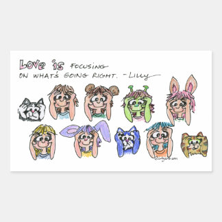 Sticker Rectangulaire L'Amour Se Focalise Sur...La Loi De L'Attraction S