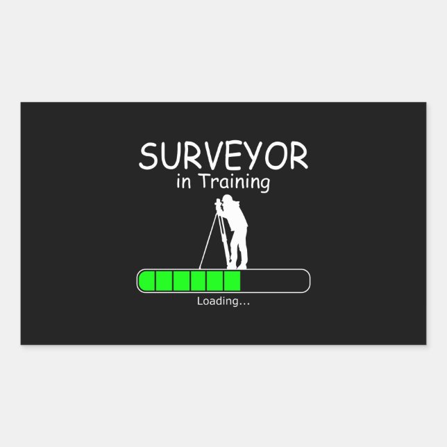 Sticker Rectangulaire Land Surveyor en formation charge Bar Funny (Devant)