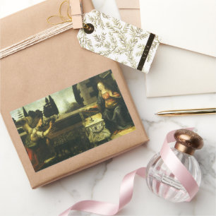 Sticker Rectangulaire L'Annonciation du Seigneur de Léonard de Vinci