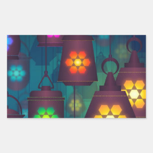 Sticker Rectangulaire Lanternes arabes Design moyen-oriental