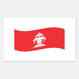 Sticker Rectangulaire Lao Erawan Trois Drapeaux D'Éléphant