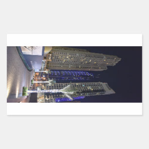 Sticker Rectangulaire L'architecture de Dubaï la nuit