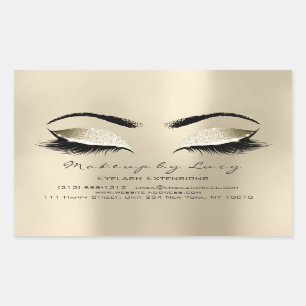 Sticker Rectangulaire Lash Extension maquillage Beauté Champaigne Partie
