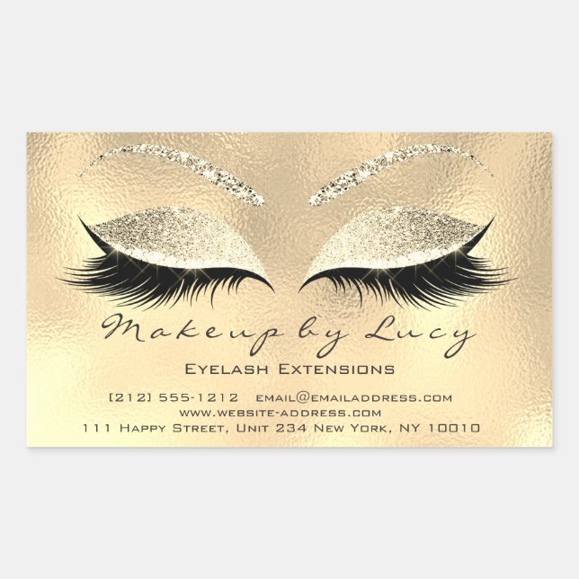 Sticker Rectangulaire Lash Extension maquillage Beauté Champaigne Partie (Devant)