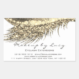 Sticker Rectangulaire Lash Extension maquillage Beauté Or Parties scinti