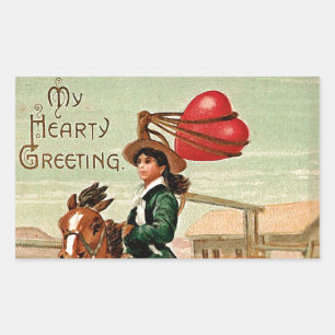 Sticker Rectangulaire Lasso mon coeur Vintage Valentine