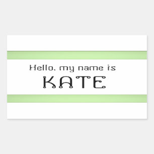 Sticker Rectangulaire L'autocollant nommé d'étiquette bonjour mon nom