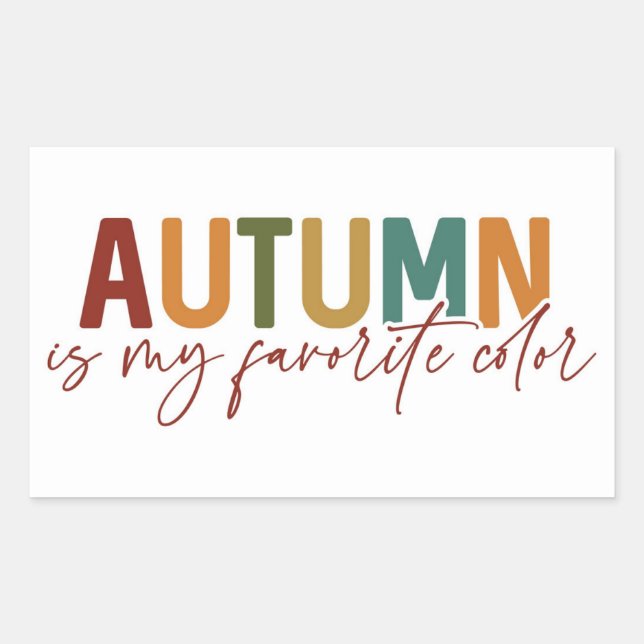 Sticker Rectangulaire L'automne est ma couleur préférée (Devant)