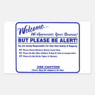 Sticker Rectangulaire 'Lave Règles Alerte' Lave-Linge Overlay Blue