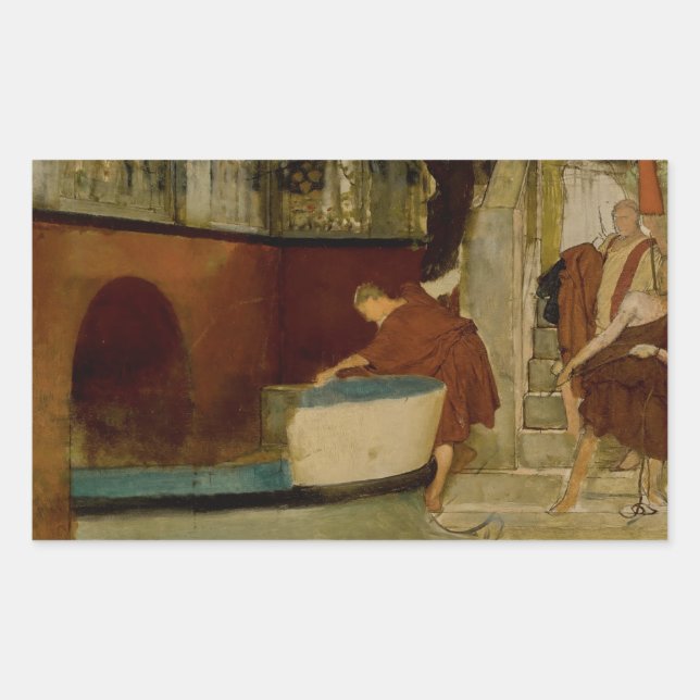 Sticker Rectangulaire Lawrence Alma-Tadema - L'Embarquement Sur La Négoc (Devant)
