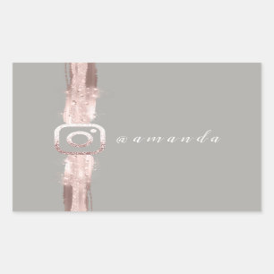 Sticker Rectangulaire Le blanc gris Instagra simplement de maquillage