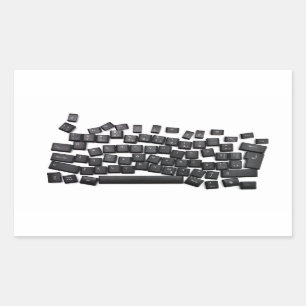 Sticker Rectangulaire le bouton de lettre imprimée par imprimante
