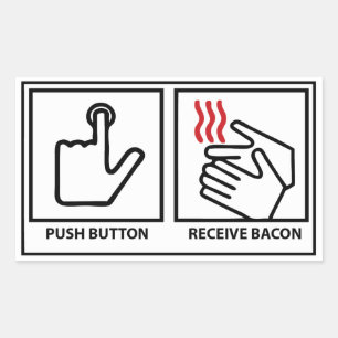 Sticker Rectangulaire le bouton poussoir reçoivent le lard