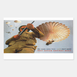 Sticker Rectangulaire Le ~ britannique de parachutiste ses besoins