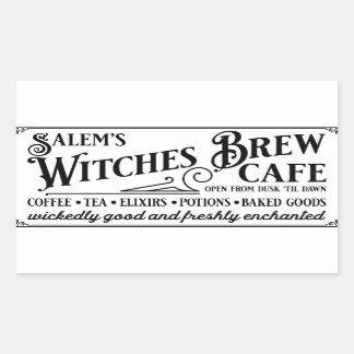 Sticker Rectangulaire Le café Brew de Salem Witch