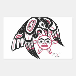 Sticker Rectangulaire Le corbeau vole le soleil