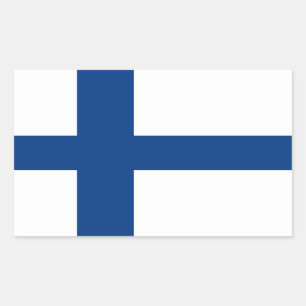Sticker Rectangulaire Le drapeau de la Finlande - le Siniristilippu