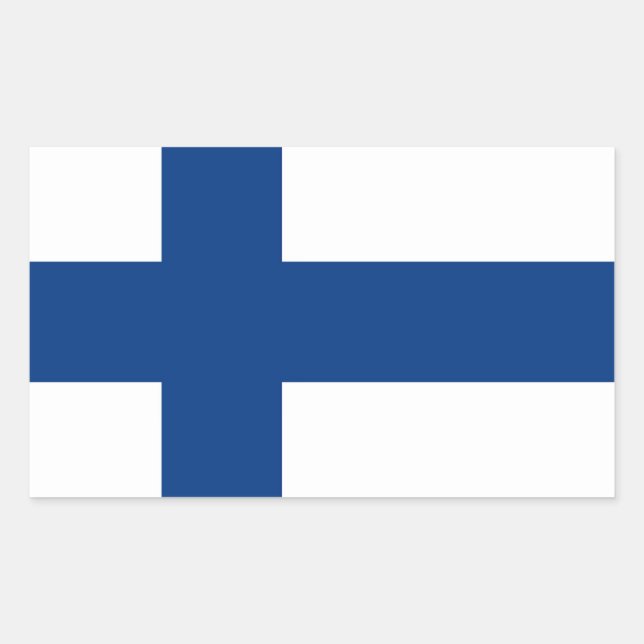 Sticker Rectangulaire Le drapeau de la Finlande - Siniristilippu (Devant)