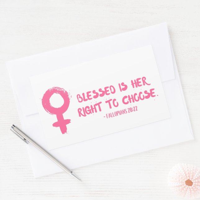 Sticker Rectangulaire Le droit de choisir une féministe verse (Enveloppe)