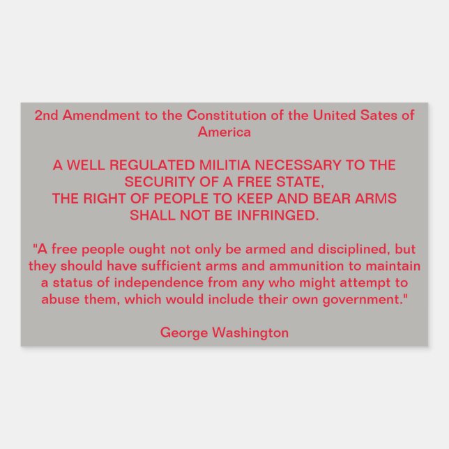 Sticker Rectangulaire Le droit inaliénable de porter des armes. (Devant)