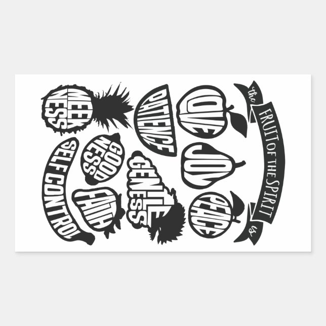 Sticker Rectangulaire Le Fruit de l'Esprit - chrétien (Devant)