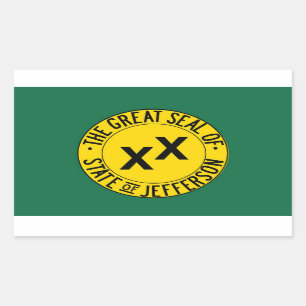 Sticker Rectangulaire Le grand drapeau de l'Etat de Jefferson, USA