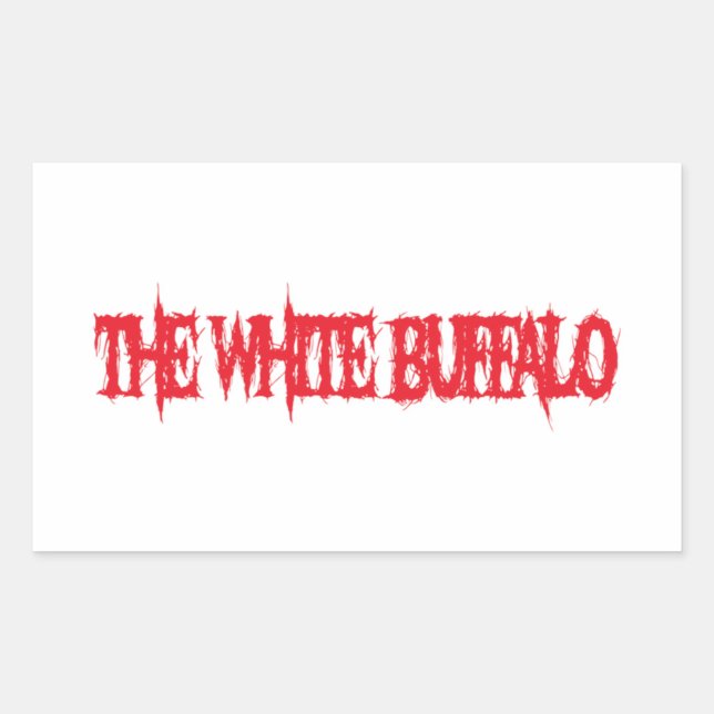 Sticker Rectangulaire le groupe de bisons blancs (Devant)