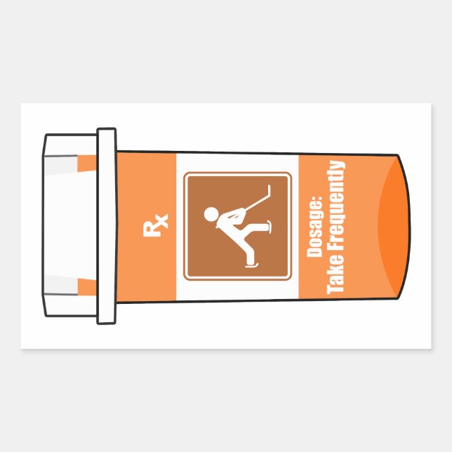 Sticker Rectangulaire Le hockey est ma drogue (Devant)