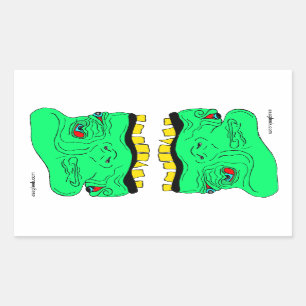 Sticker Rectangulaire Le lutin jumeau dirige l'autocollant