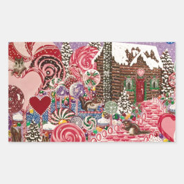 Sticker Rectangulaire Le monde de la menthe poivrée de Mme Elizabeth