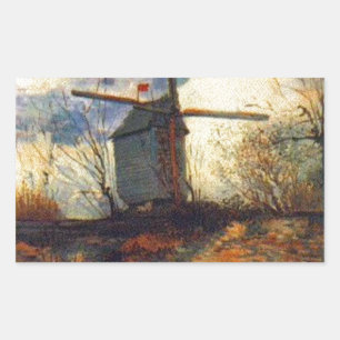 Sticker Rectangulaire Le Moulin de la Galette Van Gogh