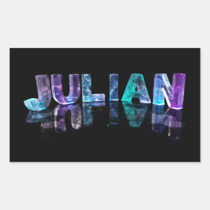 Sticker Rectangulaire Le nom Julian en lumières 3D (photo)