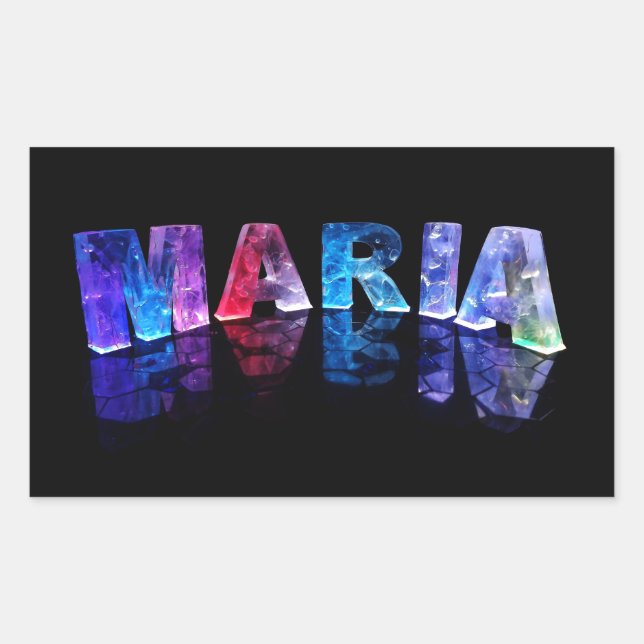 Sticker Rectangulaire Le nom Maria en lumières 3D (photo) (Devant)