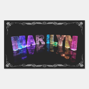 Sticker Rectangulaire Le nom Marilyn en lumières 3D (Photographie)