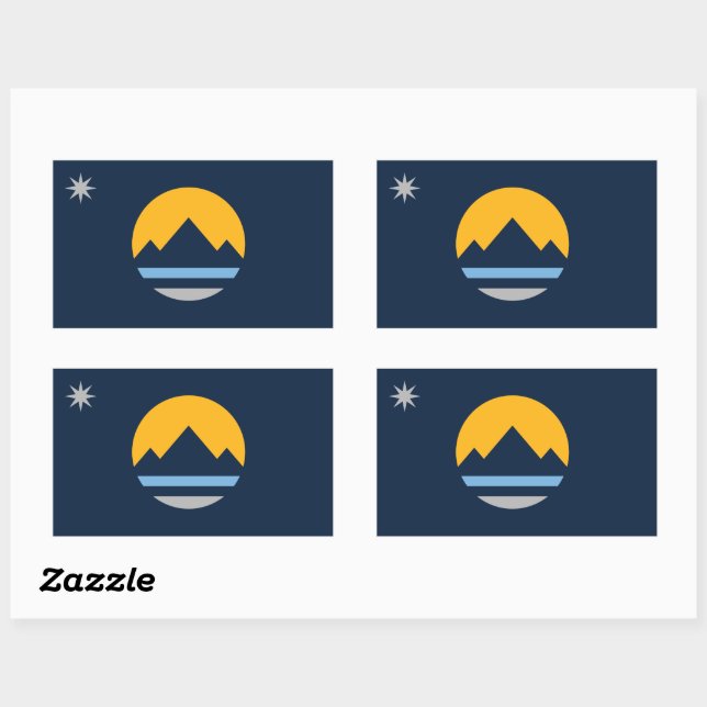 Sticker Rectangulaire Le nouveau drapeau de Reno, Nevada (Feuille)