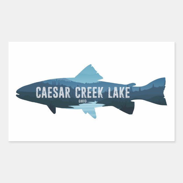 Sticker Rectangulaire Le poisson de l'Ohio du lac Caesar Creek (Devant)