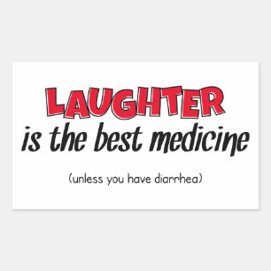 Sticker Rectangulaire Le rire est le meilleur remède   Citation drôle