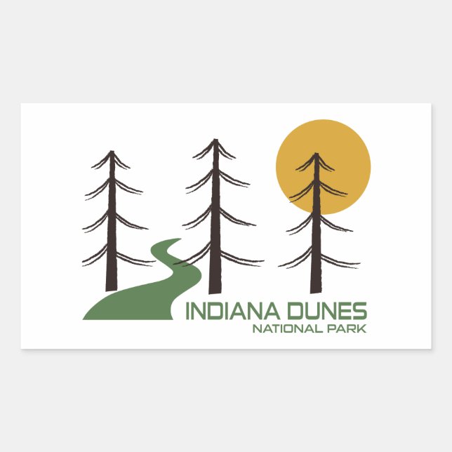 Sticker Rectangulaire Le sentier du parc national des dunes d'Indiana (Devant)