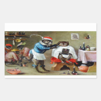 Sticker Rectangulaire Le singe barbier