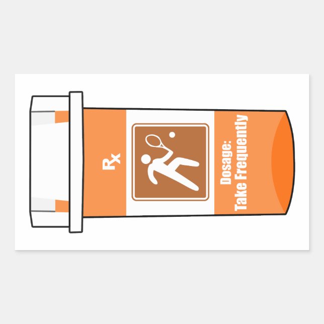 Sticker Rectangulaire Le tennis est ma drogue (Devant)