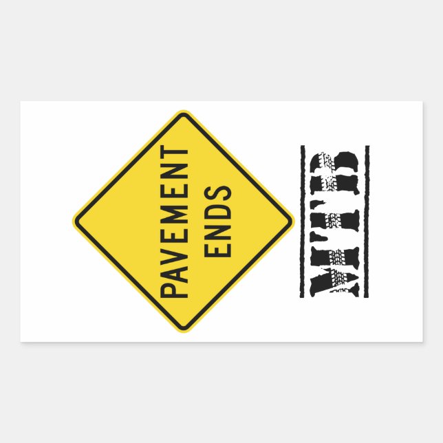 Sticker Rectangulaire Le trottoir termine le VTT (Devant)