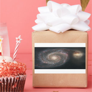 Sticker Rectangulaire Le Whirlpool Galaxy M51 & Companion dans l'espace