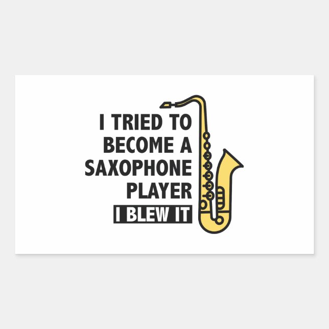 Sticker Rectangulaire Lecteur saxophone (Devant)