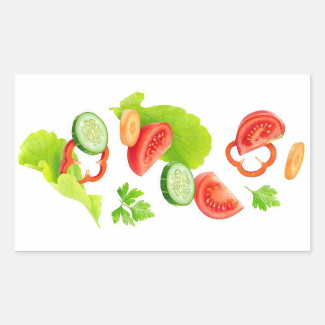 Sticker Rectangulaire Légumes coupés (Devant)