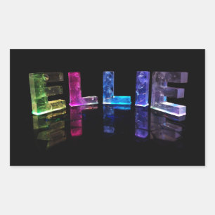 Sticker Rectangulaire L'Ellie nommé dans 3D s'allume (la photographie)