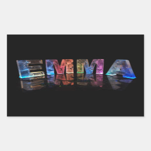 Sticker Rectangulaire L'Emma nommée dans 3D s'allume (la photographie)